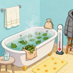 艾叶泡澡缓解风寒感冒操作方法与适用禁忌详解